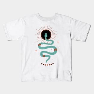 Turquoise Snake Kids T-Shirt